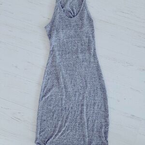 Aritzia Wilfred Grey Stretchy Open Back Dress